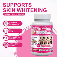 Capsules Glutawhite 1500000mg Haute Puissance L-Glutathion Collagène Vitamine C pour Éclaircissement de la Peau et Éclat Lumineux – Complément Alimentaire