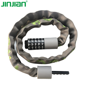 Jinjian - Cadenas à chaîne en acier trempé antivol à combinaison à 5 chiffres avec couvercle en PP sans clé <span class=keywords><strong>pour</strong></span> vélo, moto, vélo électrique, <span class=keywords><strong>porte</strong></span> coulissante - Product Image 1