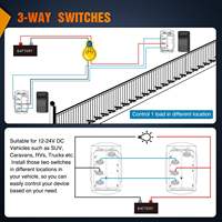 Interrupteur à bascule 12V 24V étanche ON-OFF-ON 4 broches pour voiture, camping-car, camion, quad, UTV, bateau