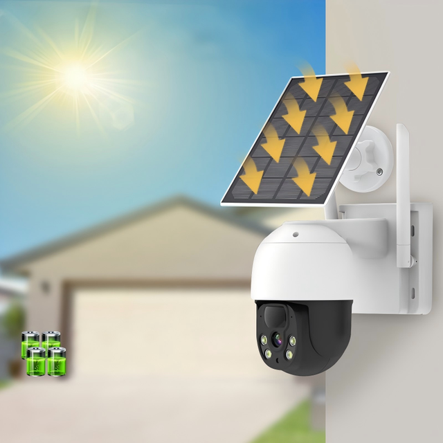 Wholesale 4MP Outdoor Solar Camera Ptz Wifi HD Two-way Audio Wide Angle Night Vision Cmos Sensor Cloud Wireless Network Camera