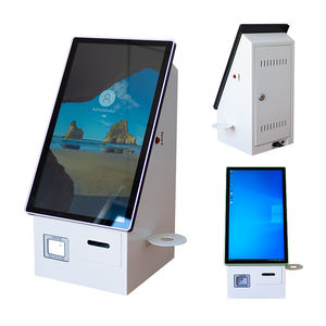 Kiosque de commande automatique de comptoir avec lecteur QR, lecteur de cartes, clavier PIN et écran tactile pour paiement en magasin, restaurant ou hôtel - Product Image 1