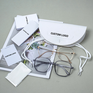 Estuche de <span class=keywords><strong>Gafas</strong></span> de Sol de Cuero PU Blanco de Lujo, Caja de Empaque Personalizada para <span class=keywords><strong>Gafas</strong></span> de Marca y Set de Estuche para Lentes - Product Image 5