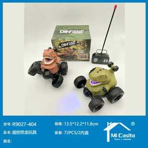 Dinosaur Remote Control Toy T-Rex Dump Truck Green And Brown Plastic Electric With Remote Controller - Product Image 3