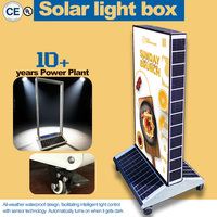 Boîte à lumière LED décorative solaire intelligente en aluminium ultra-mince 12x18 pouces, à suspendre au mur, haute luminosité, à intensité variable, avec minuterie