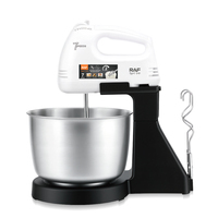 Batteur sur socle RAF 7 vitesses 150W à double fouet pour la pâtisserie maison, le pétrissage de la pâte et le fouettage des œufs