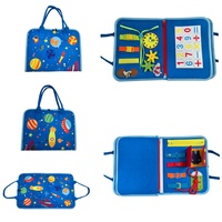 Carnets d'activités en feutre personnalisables avec logo, thème univers et vaisseaux spatiaux, pour l'apprentissage préscolaire des tout-petits et les voyages