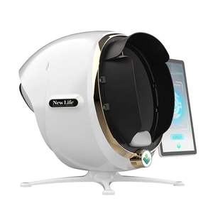 Dermatoscópio 3d analisador de pele, lâmpada inteligente espelhada de madeira com 8 espectro, máquina de analisador de pele uv - Product Image 3