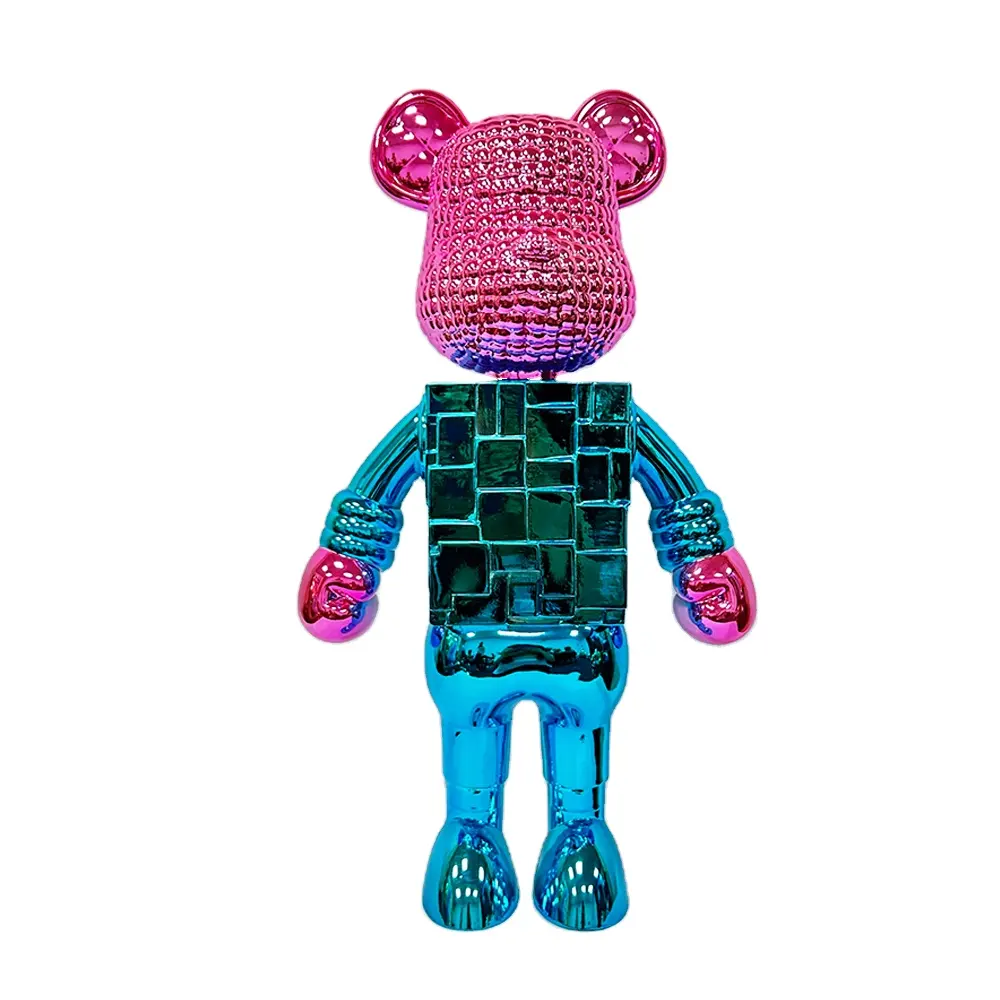 Venda quente Bearbricks decoração moderna escultura urso violento casa/loja/loja decoração mascote personalizado bonito artesanato em resina