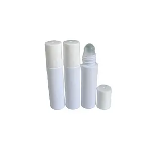 热卖5毫升10毫升哑光白色玻璃卷瓶白色塑料盖空琥珀色瓶精油香水工业用途