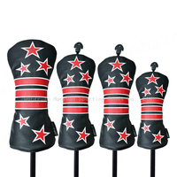 Couvre-clubs de golf en cuir PU à conception personnalisée Couvre-tête de conducteur à bande élastique avec broderie amusante