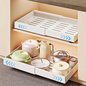 Organisateur d'armoire extensible extensible réglable 32-48cm tiroirs adhésifs pour cuisine <span class=keywords><strong>garde</strong></span>-<span class=keywords><strong>manger</strong></span> salle de bain stockage à domicile - Product Image 2