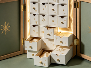 Customizable Sage Green &amp; Gold Foil <strong>Advent</strong> <strong>Calendar</strong> <strong>Box</strong>, Premium Fold-Out Christmas <strong>Calendar</strong> Packaging - Product Image 4