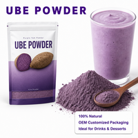 Poudre d'igname violette Demeter Ube 100% naturelle en vrac pour latte et crème glacée, emballage personnalisé OEM