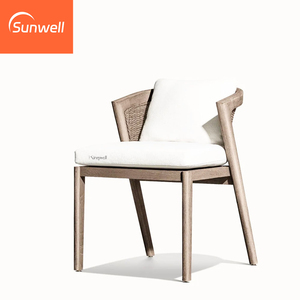 Hiện đại bền Gỗ Tếch mây <span class=keywords><strong>wicker</strong></span> ăn uống ngoài trời thiết lập với thoải mái seatting vườn ăn uống ghế và bảng cho 6 - Product Image 6