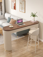 Table de bar murale moderne en bois massif avec chaises, idéale pour les commerces, la maison, les salons de thé, les balcons étroits et rectangulaires