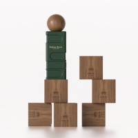 Flacon de parfum vide OEM 100 ml, design de flacon de parfum de luxe vert antique avec bouchon rond en bois
