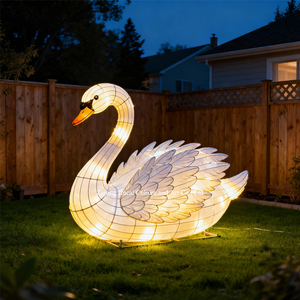 Tùy Chỉnh Lớn Thiên Nga Hình Lụa Đèn Lồng Cho Ngày Của Mẹ & Giáng Sinh Sự Kiện Ngoài Trời Mới Đến Không Độc Hại Tái Sử Dụng - Product Image 2