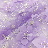 Nouveau Style RX7096 broderie lourde perle couleur violette paillettes perle Tube broderie tissu pour matériel de robe de mariée transfrontalière