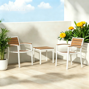 Set di 3 Pezzi per Terrazza, Piccolo Set di Poltrone da Esterno Resistenti ai Raggi UV, Arredamento da Giardino e Balcone per Hotel e Resort - Product Image 1
