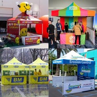 Gazebo professionnel 10x10 pieds en tissu Oxford, structure hexagonale en aluminium robuste de 50 mm, tente pliante avec logo personnalisé, pour événements et salons professionnels
