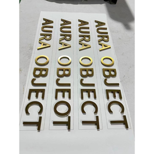 Señalización de latón de montaje en pared de acero inoxidable cortado con láser personalizado logotipo 3D marca de Interior de Metal tablero de letrero con logotipo de LETRA DE Metal dorado de 36 pulgadas