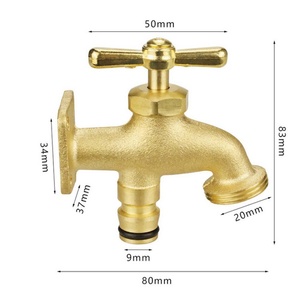 Outside Tap Solid Brass Outdoor Tap Compatible with Hose Fittings Ideal Garden Tap for Allotments Stables and <b>Builder</b> Yards - Product Image 2