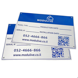 <span class=keywords><strong>Plaque</strong></span> signalétique en aluminium gravée sur mesure pour équipement <span class=keywords><strong>de</strong></span> machine Gravure gravée aluminium brossé peint en bleu - Product Image 5