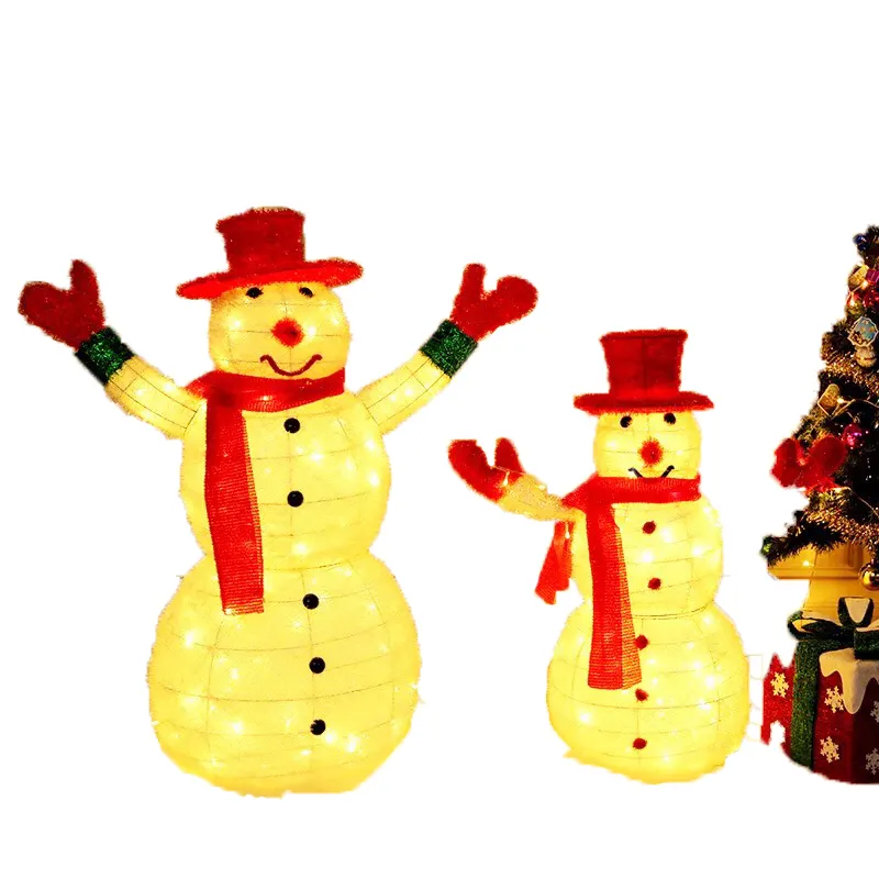 結婚式クリスマスパーティー宴会雪だるま装飾明るい商業ディスプレイアイアンアートグロークリスマス雪だるま装飾屋外