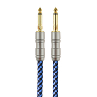 Câble audio pour guitare électrique, basse et batterie TS 6,35 mm (1/4 pouce) – 3 m, 4,5 m, 6 m, 10 pi, 15 pi, 20 pi, 25 pi – Cordon instrument de scène