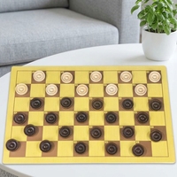 Jeu de dames en bois 40x40cm MDF 30mm, pions en bois de lotus, plateau 100 cases, pour intérieur, écologique, pour tournois professionnels, écoles, clubs et jeux de société