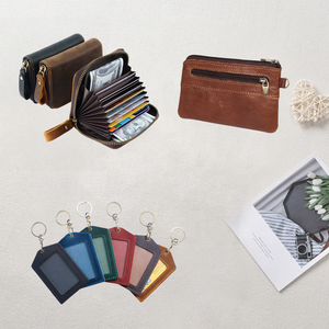 Fs663 विंटेज असली चमड़े का सिक्का पर्स थोक नए जिपर छोटे कार्ड बैग सिक्का बैग कुंजी बैग पागल घोड़ा असली काउच - Product Image 1