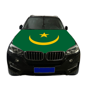 Drapeau national de couverture de capot de voiture de Mauritanie drapeau de couverture de moteur de voiture vente en gros de tissu élastique personnalisé vente directe d'usine - Product Image 4