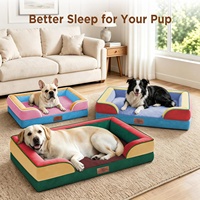 Fabricant OEM ODM de lits pour chiens, canapé pour animaux de compagnie en mousse orthopédique en velours cristal imperméable et résistant, personnalisé pour les grandes races