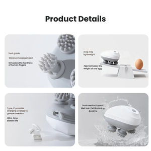جهاز تدليك كهربائي محمول فاخر وصديق للبيئة للكلاب والقطط مع 4 رؤوس تدليك دوارة و3 أوضاع، أدوات تنظيف محسنة - Product Image 2
