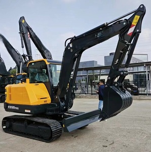 Nouvelle mini-excavatrice sur chenilles coréenne HX60 PRO 6 tonnes, durable pour applications municipales/de jardin, avec cisaille à arbres, pièces en promotion - Product Image 1