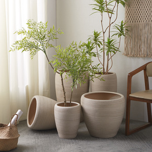 Recién llegado directo de fábrica: maceta de cerámica extragrande con amplia apertura para el hogar, sala de estar, decoración de plantas verdes - Product Image 6