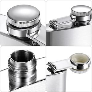 ขวดเหล้าสแตนเลสสตีล DD1047 แบบขายส่ง พร้อมโลโก้สั่งทำ ขนาด 6 และ 8 ออนซ์ สีดำด้าน สำหรับใส่เหล้าวิสกี้ ไวน์  พร้อมกล่อง  ชุดขวดพกพา - Product Image 4