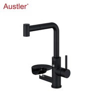 trou tasse rondelle mat noir en acier inoxydable retirer pulvérisateur évier robinet de cuisine avec verre rinceur
