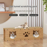 Novayapetix Tunnel à gratter écologique pour chat, jouet durable en carton, griffoir, lit plat, protecteur de meubles pour chat