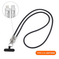 Kabel Data ponsel, Universal 120cm selempang multifungsi kabel USB tipe-c 60W pengisian cepat tali ponsel
