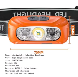 Linterna frontal LED portátil de alta potencia, recargable por USB, linterna de pesca, impermeable, para caza e iluminación - Product Image 2