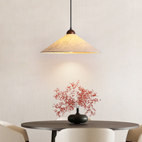 Lustre de salle à manger esthétique de la dynastie Song, LED lumière chaude, style japonais et zen chinois moderne, avec papier Xuan et CRI 95 élevé