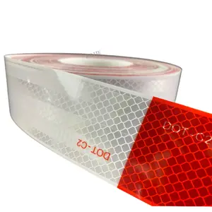 RTLITE Certificate DOT Truck Conspicuity Reflector Tape Adhesive 2\"x150ft Red White Dot C2 Reflective Tape
