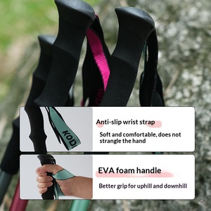 Bastón de Trekking de Fibra de Carbono para Exteriores, Telescópico de Tres Secciones con Bloqueo Externo, Antideslizante y Portátil - Product Image 3