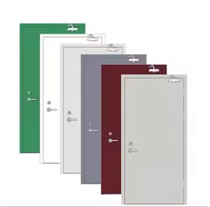 Puerta de salida de seguridad de acero ignífugo de una sola hoja de alta calidad, puerta ignífuga de acero de alta resistencia Puerta ignífuga de acero con barra de empuje - Product Image 3