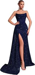 Abito da donna sexy senza spalline per invitati a matrimoni, feste, balli, abito da sera formale. - Product Image 6