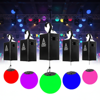 Sphère lumineuse LED cinétique RGB DMX512, matrice de lumière, solaire, IP65, étanche, avec batterie rechargeable pour jardin extérieur