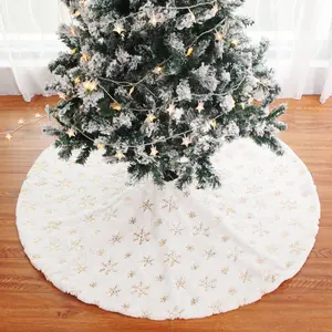 Groothandel pre lit slanke 6ft kerstboom-Kerstboom Rok Party Home Xmas Decoratie Ornamenten Wit Pluche Kerstboom Rok
