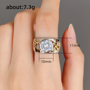Anello da Donna F1653 in Oro Bianco con Diamante Taglio Brillante Rotondo Naturale Colore G, Anello di Fidanzamento con Diamanti Laterali - Product Image 5