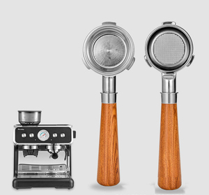 Porte-filtre <span class=keywords><strong>à</strong></span> <span class=keywords><strong>café</strong></span> expresso personnalisé avec logo, 51/54/58 mm, sans fond, réutilisable, écologique, avec poignée en bois, <span class=keywords><strong>accessoires</strong></span> de cuisine - Product Image 2